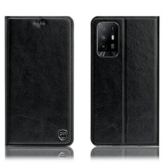 Coque Portefeuille Livre Cuir Etui Clapet H04P pour Oppo Reno5 Z 5G Noir