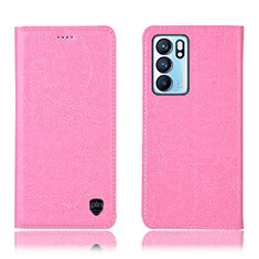 Coque Portefeuille Livre Cuir Etui Clapet H04P pour Oppo Reno6 5G Rose