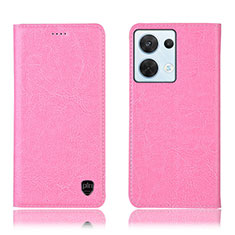 Coque Portefeuille Livre Cuir Etui Clapet H04P pour Oppo Reno9 5G Rose