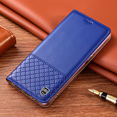 Coque Portefeuille Livre Cuir Etui Clapet H04P pour Samsung Galaxy S21 FE 5G Bleu