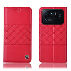 Coque Portefeuille Livre Cuir Etui Clapet H04P pour Xiaomi Mi 11 Ultra 5G Rouge