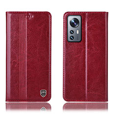 Coque Portefeuille Livre Cuir Etui Clapet H04P pour Xiaomi Mi 12S Pro 5G Rouge