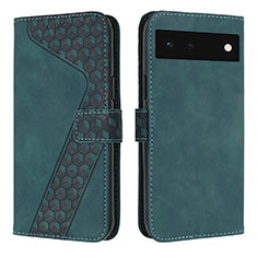 Coque Portefeuille Livre Cuir Etui Clapet H04X pour Google Pixel 6 5G Vert