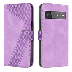 Coque Portefeuille Livre Cuir Etui Clapet H04X pour Google Pixel 6 Pro 5G Violet