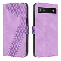 Coque Portefeuille Livre Cuir Etui Clapet H04X pour Google Pixel 6a 5G Violet