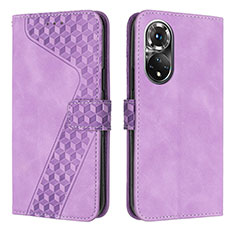 Coque Portefeuille Livre Cuir Etui Clapet H04X pour Huawei Honor 50 5G Violet