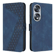 Coque Portefeuille Livre Cuir Etui Clapet H04X pour Huawei Honor 70 5G Bleu