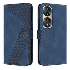 Coque Portefeuille Livre Cuir Etui Clapet H04X pour Huawei Honor 70 Pro 5G Bleu