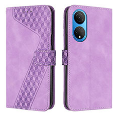 Coque Portefeuille Livre Cuir Etui Clapet H04X pour Huawei Honor X7 Violet