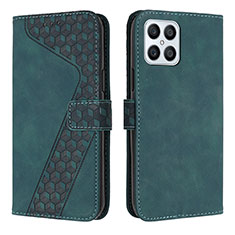 Coque Portefeuille Livre Cuir Etui Clapet H04X pour Huawei Honor X8 4G Vert