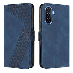 Coque Portefeuille Livre Cuir Etui Clapet H04X pour Huawei Nova Y70 Bleu