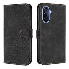 Coque Portefeuille Livre Cuir Etui Clapet H04X pour Huawei Nova Y70 Noir