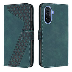 Coque Portefeuille Livre Cuir Etui Clapet H04X pour Huawei Nova Y70 Vert