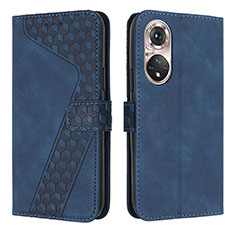 Coque Portefeuille Livre Cuir Etui Clapet H04X pour Huawei P50 Bleu