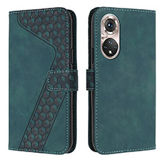 Coque Portefeuille Livre Cuir Etui Clapet H04X pour Huawei P50 Pro Vert