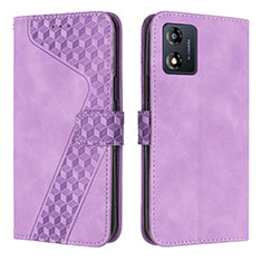 Coque Portefeuille Livre Cuir Etui Clapet H04X pour Motorola Moto E13 Violet