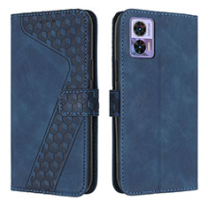 Coque Portefeuille Livre Cuir Etui Clapet H04X pour Motorola Moto Edge 30 Lite 5G Bleu