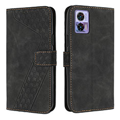 Coque Portefeuille Livre Cuir Etui Clapet H04X pour Motorola Moto Edge 30 Lite 5G Noir