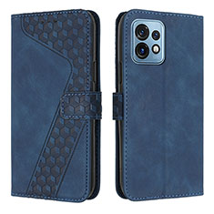 Coque Portefeuille Livre Cuir Etui Clapet H04X pour Motorola Moto Edge Plus (2023) 5G Bleu