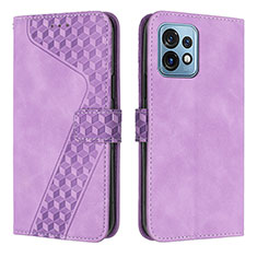 Coque Portefeuille Livre Cuir Etui Clapet H04X pour Motorola Moto Edge Plus (2023) 5G Violet