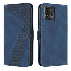 Coque Portefeuille Livre Cuir Etui Clapet H04X pour Motorola Moto G72 Bleu