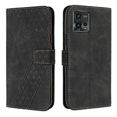 Coque Portefeuille Livre Cuir Etui Clapet H04X pour Motorola Moto G72 Noir