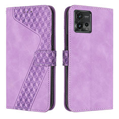 Coque Portefeuille Livre Cuir Etui Clapet H04X pour Motorola Moto G72 Violet