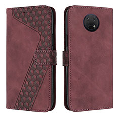 Coque Portefeuille Livre Cuir Etui Clapet H04X pour Nokia G10 Rouge