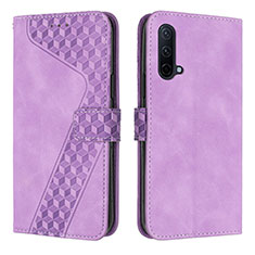 Coque Portefeuille Livre Cuir Etui Clapet H04X pour OnePlus Nord CE 5G Violet