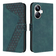 Coque Portefeuille Livre Cuir Etui Clapet H04X pour Realme 10 Pro+ Plus 5G Vert