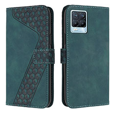 Coque Portefeuille Livre Cuir Etui Clapet H04X pour Realme 8 Pro Vert