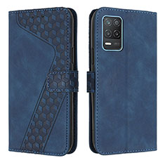 Coque Portefeuille Livre Cuir Etui Clapet H04X pour Realme 9 5G India Bleu