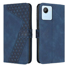 Coque Portefeuille Livre Cuir Etui Clapet H04X pour Realme C30 Bleu