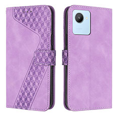 Coque Portefeuille Livre Cuir Etui Clapet H04X pour Realme C30s Violet