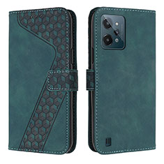 Coque Portefeuille Livre Cuir Etui Clapet H04X pour Realme C31 Vert