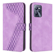 Coque Portefeuille Livre Cuir Etui Clapet H04X pour Realme C35 Violet