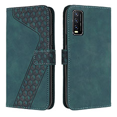 Coque Portefeuille Livre Cuir Etui Clapet H04X pour Vivo Y11s Vert