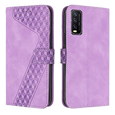 Coque Portefeuille Livre Cuir Etui Clapet H04X pour Vivo Y20 (2021) Violet