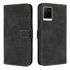 Coque Portefeuille Livre Cuir Etui Clapet H04X pour Vivo Y21 Noir