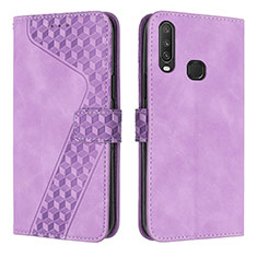 Coque Portefeuille Livre Cuir Etui Clapet H04X pour Vivo Y3s Violet