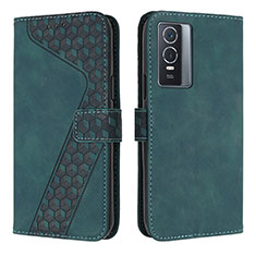 Coque Portefeuille Livre Cuir Etui Clapet H04X pour Vivo Y76s 5G Vert