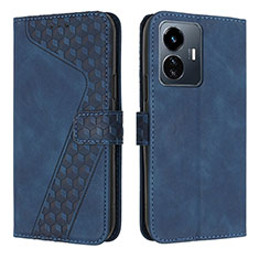 Coque Portefeuille Livre Cuir Etui Clapet H04X pour Vivo Y77 5G Bleu