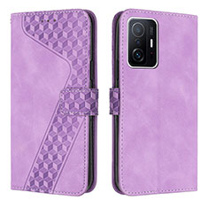 Coque Portefeuille Livre Cuir Etui Clapet H04X pour Xiaomi Mi 11T Pro 5G Violet