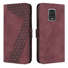 Coque Portefeuille Livre Cuir Etui Clapet H04X pour Xiaomi Poco M2 Pro Vin Rouge