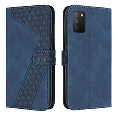 Coque Portefeuille Livre Cuir Etui Clapet H04X pour Xiaomi Poco M3 Bleu
