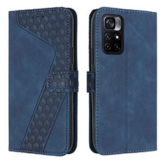 Coque Portefeuille Livre Cuir Etui Clapet H04X pour Xiaomi Poco M4 Pro 5G Bleu