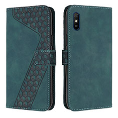 Coque Portefeuille Livre Cuir Etui Clapet H04X pour Xiaomi Redmi 9i Vert