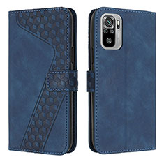 Coque Portefeuille Livre Cuir Etui Clapet H04X pour Xiaomi Redmi Note 10 4G Bleu