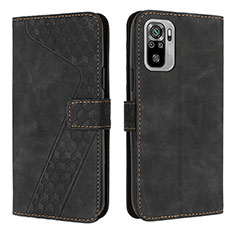 Coque Portefeuille Livre Cuir Etui Clapet H04X pour Xiaomi Redmi Note 10S 4G Noir