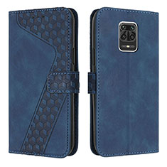 Coque Portefeuille Livre Cuir Etui Clapet H04X pour Xiaomi Redmi Note 9 Pro Bleu